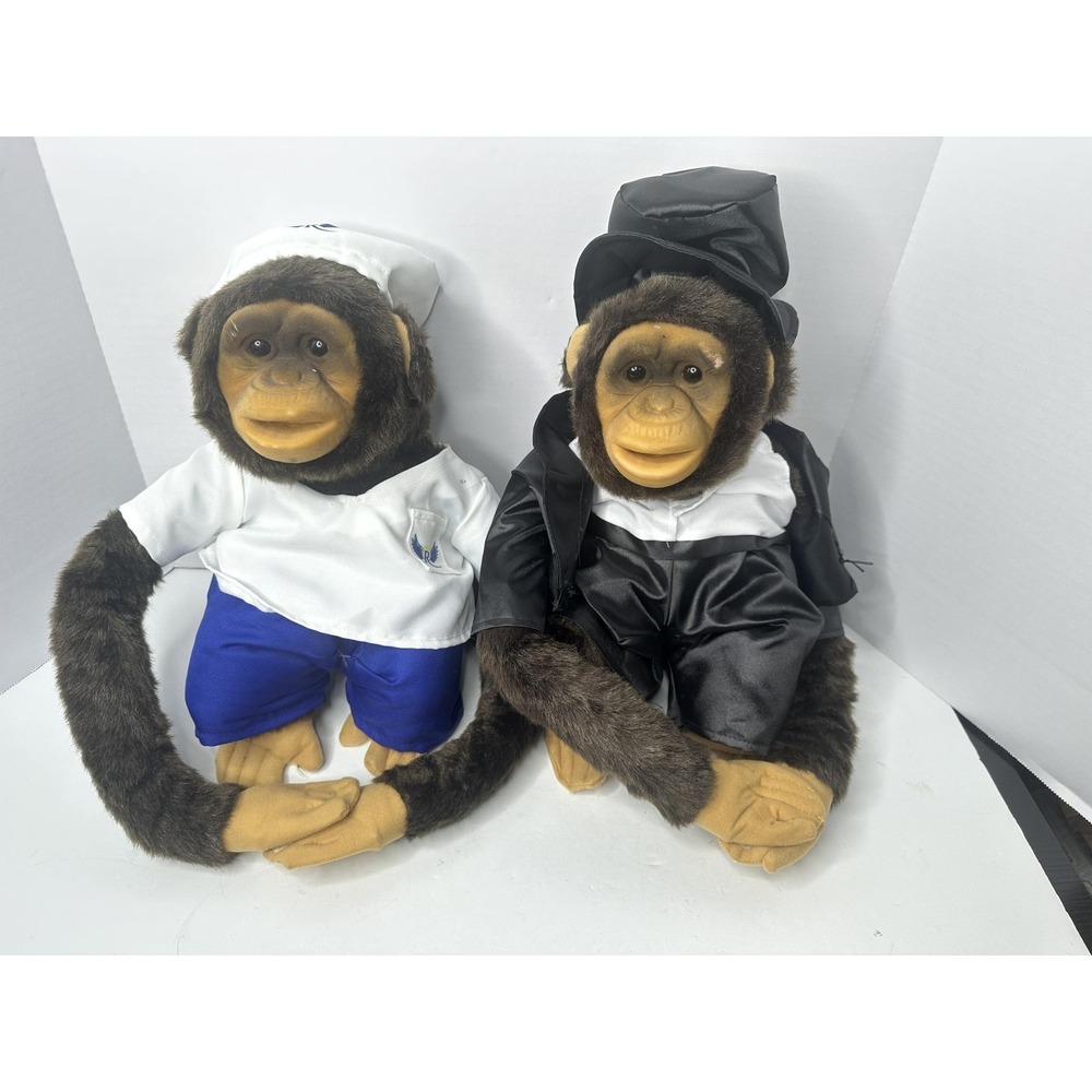 Ruhof Plush Monkey Lot Chef Angel At Your Sink & Tuxedo Stuffed Animals 20in